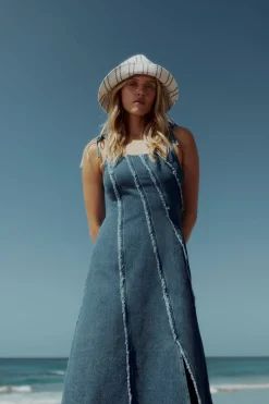Rosa Denim Panel Detail Dress