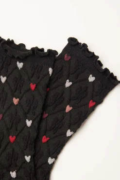 Saskia Heart Crew Socks