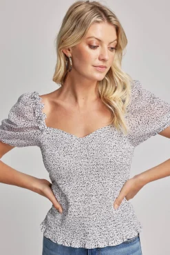 Serena Organic Cotton Shirred Top