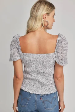 Serena Organic Cotton Shirred Top