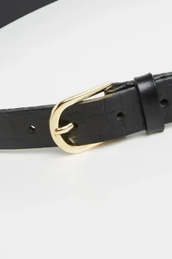 Slim Croc Leather Belt