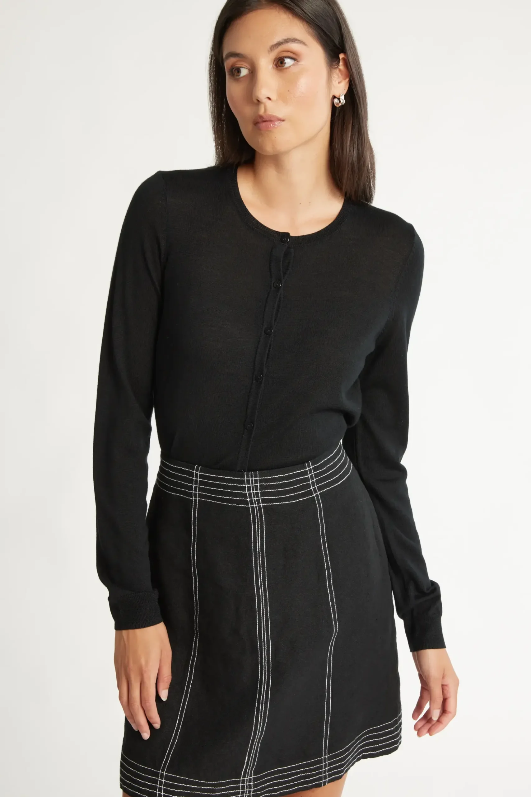 The Contrast Stitch Mini Skirt