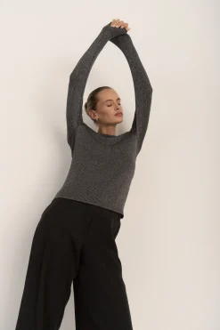 The Merino Silk Lurex Layering Top