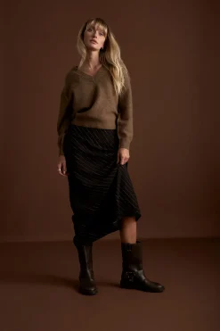 The Pinstripe Slip Skirt