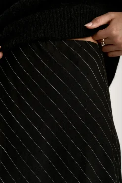 The Pinstripe Slip Skirt