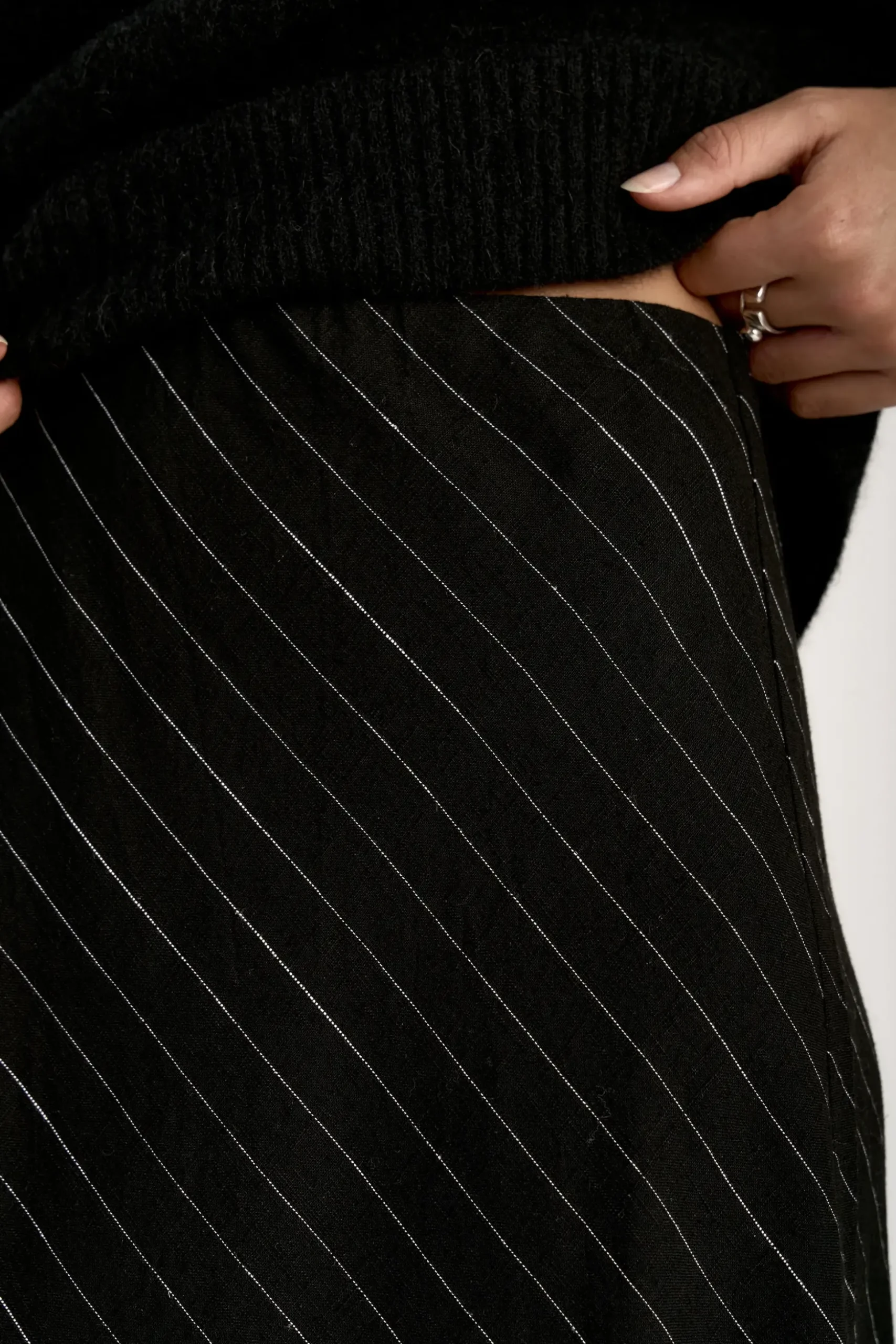 The Pinstripe Slip Skirt