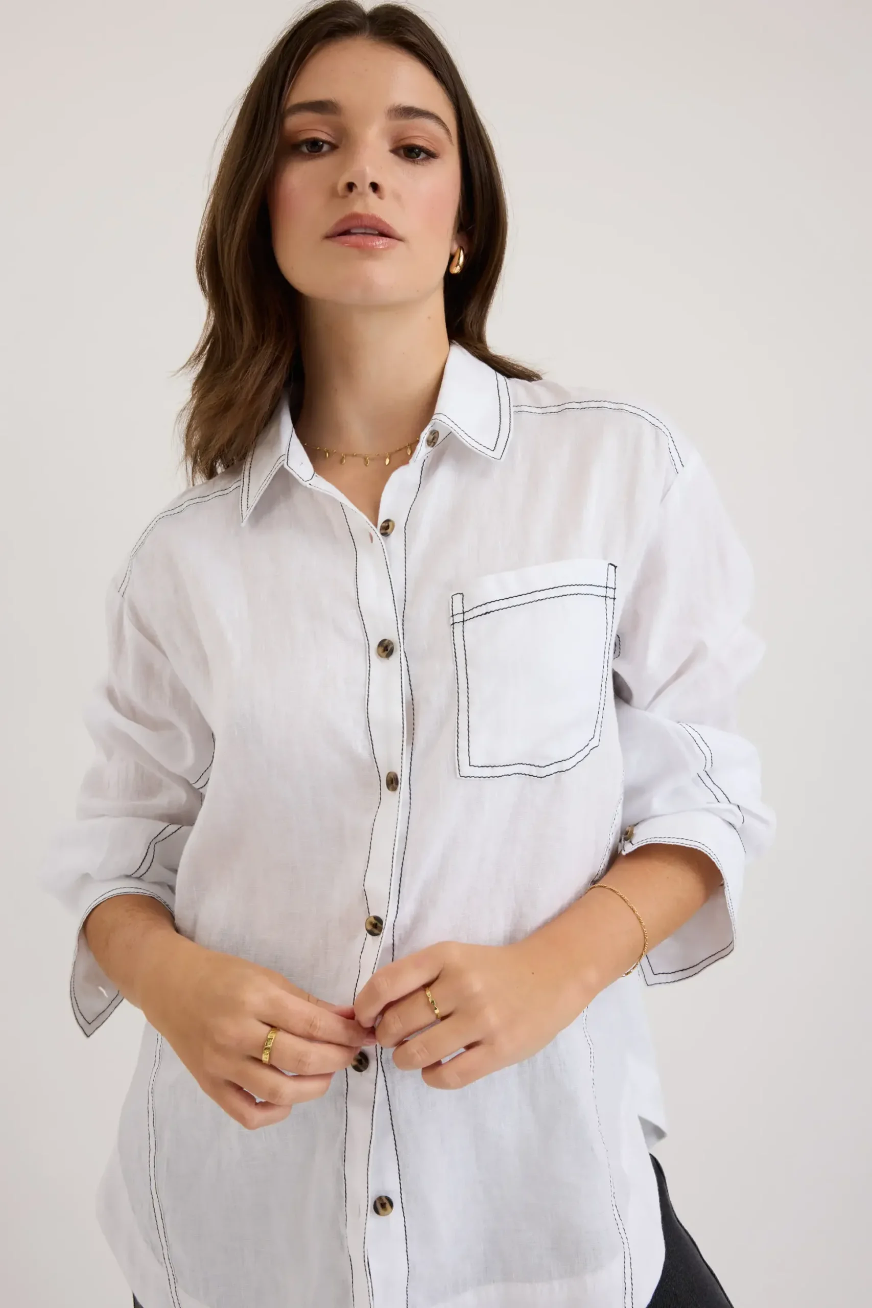 The Seam Detail Linen Shirt