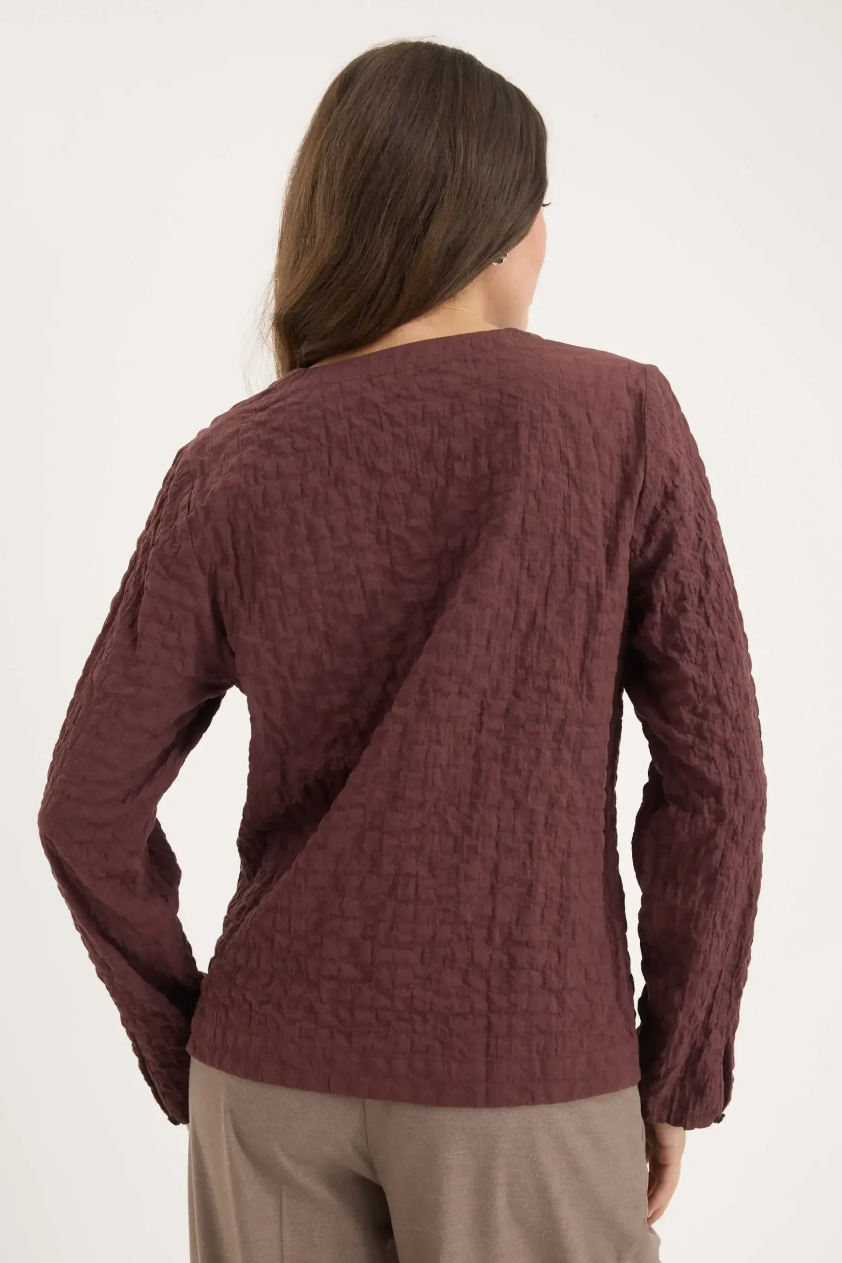 The Textured V Neck Top