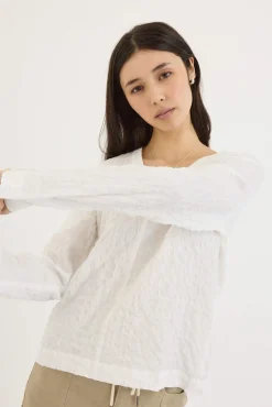 The Textured V Neck Top