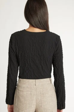 The Textured V Neck Top