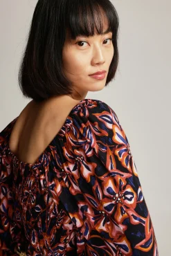 Violet Cropped Gather Detail Top