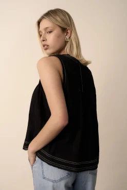 Wren Contrast Stitch Sleeveless Top
